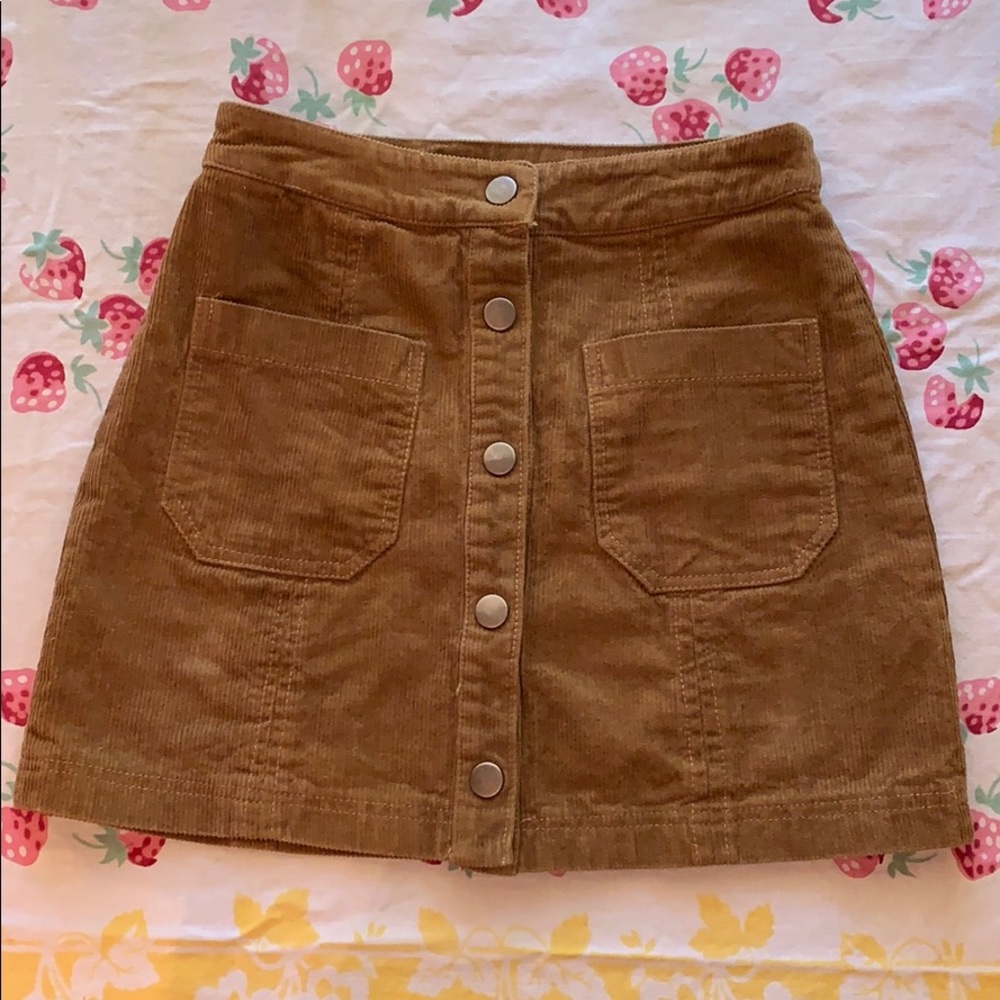 Cotton Candy LA Brown Corduroy Skirt
